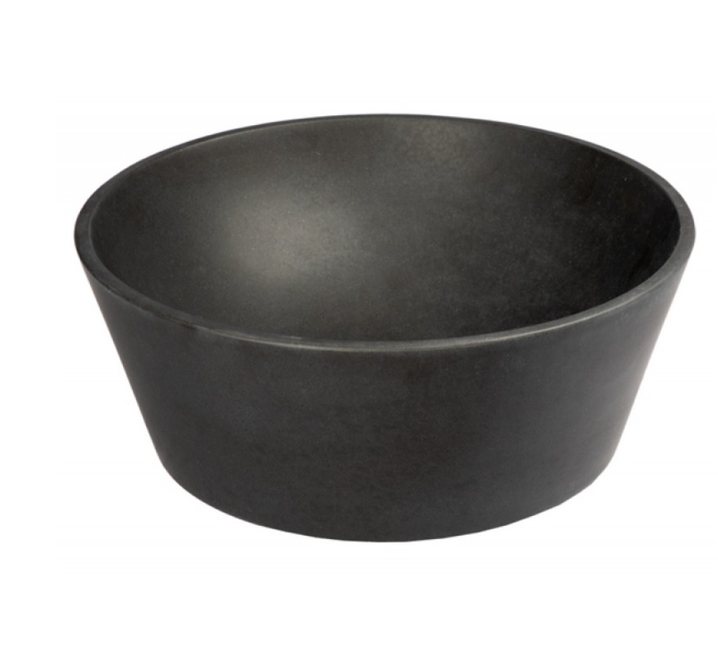 16" Round Sloped Black Lava Stone Vessel Sink