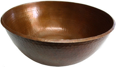 Round 12" Vessel Hammered Copper Sink