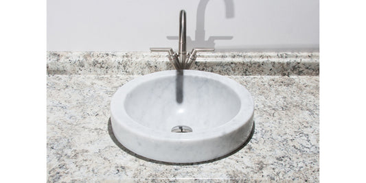 White Carrara Marble Bathroom Sink