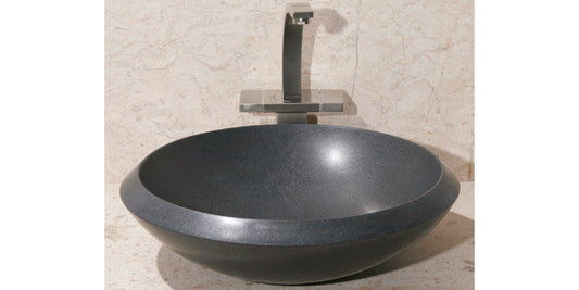 Round Black Stone Sink