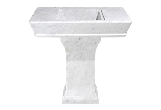 Carrara White Marble Pedestal Sink