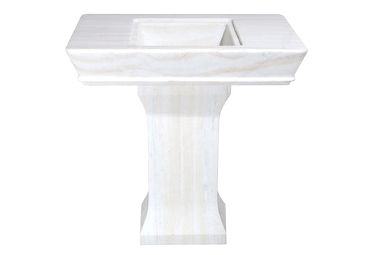 Palissandro White Marble Pedestal Sink
