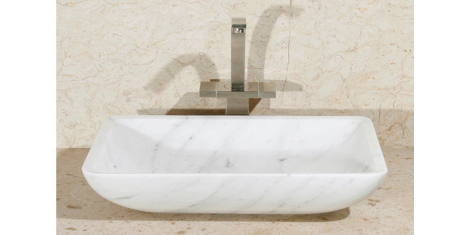 20" White Carrara Marble Vessel Sink