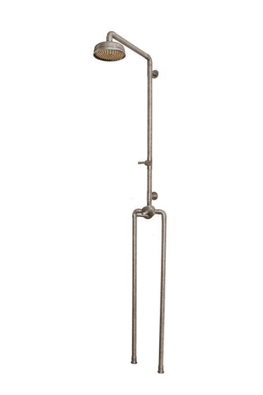 Thermostatic Floor Mount Exposed Shower with Rainhead