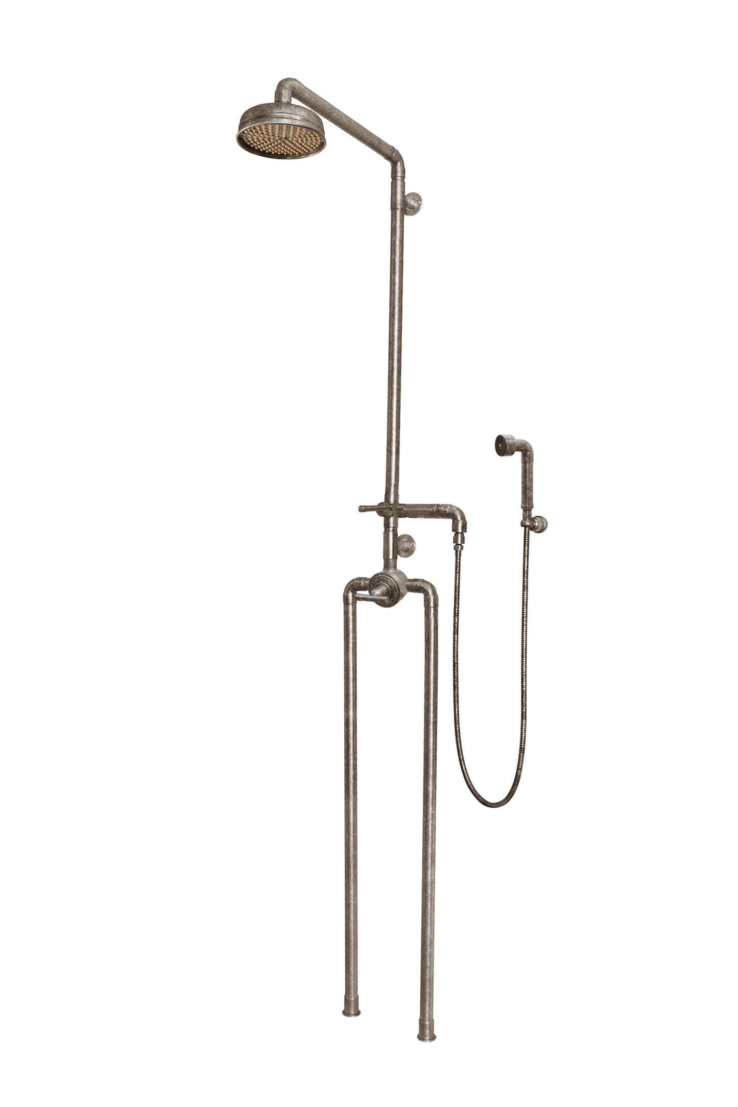 Thermostatic Exposed Shower with Rainhead & Handshower