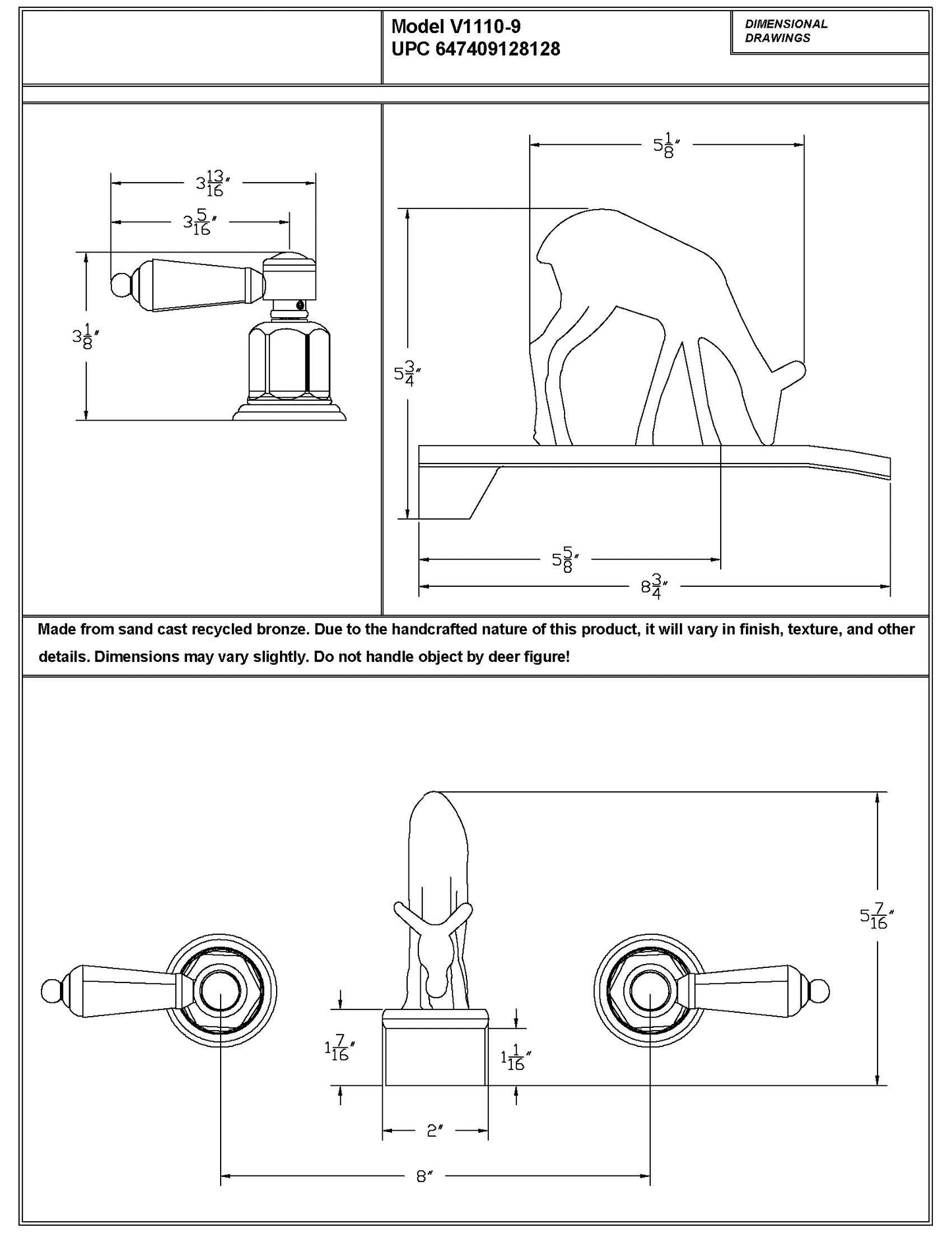 Bronze Deer Waterfall Faucet