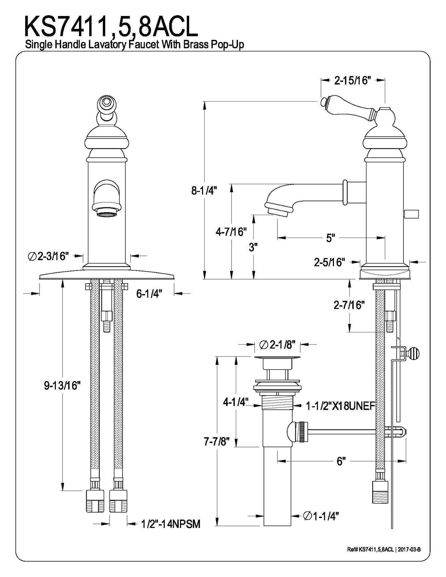 Classic Design Single Handle Lavatory Faucet