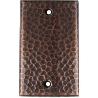 Single Blank Hammered Copper Switch Plate Cover