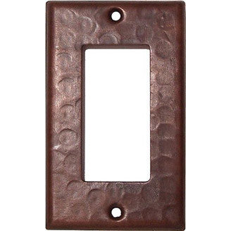 Single GFI Hammered Copper Switch Plate Cover