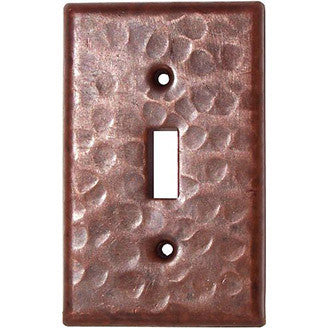 Single Toggle Hammered Copper Switch Plate Cover