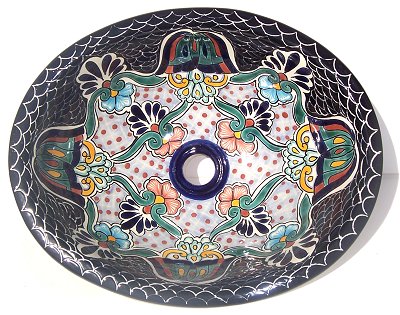 17" Oval Turtle Ceramic Talavera Sink