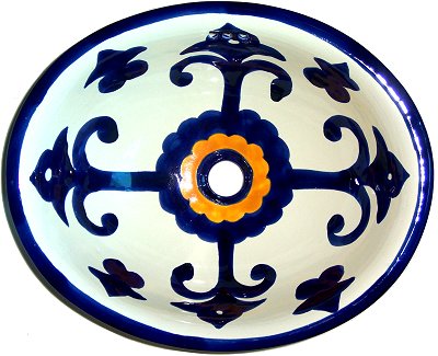 17" Oval Valencia Talavera Ceramic Sink