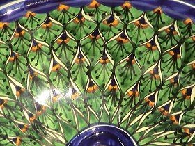 17" Green Peacock Ceramic Talavera Sink