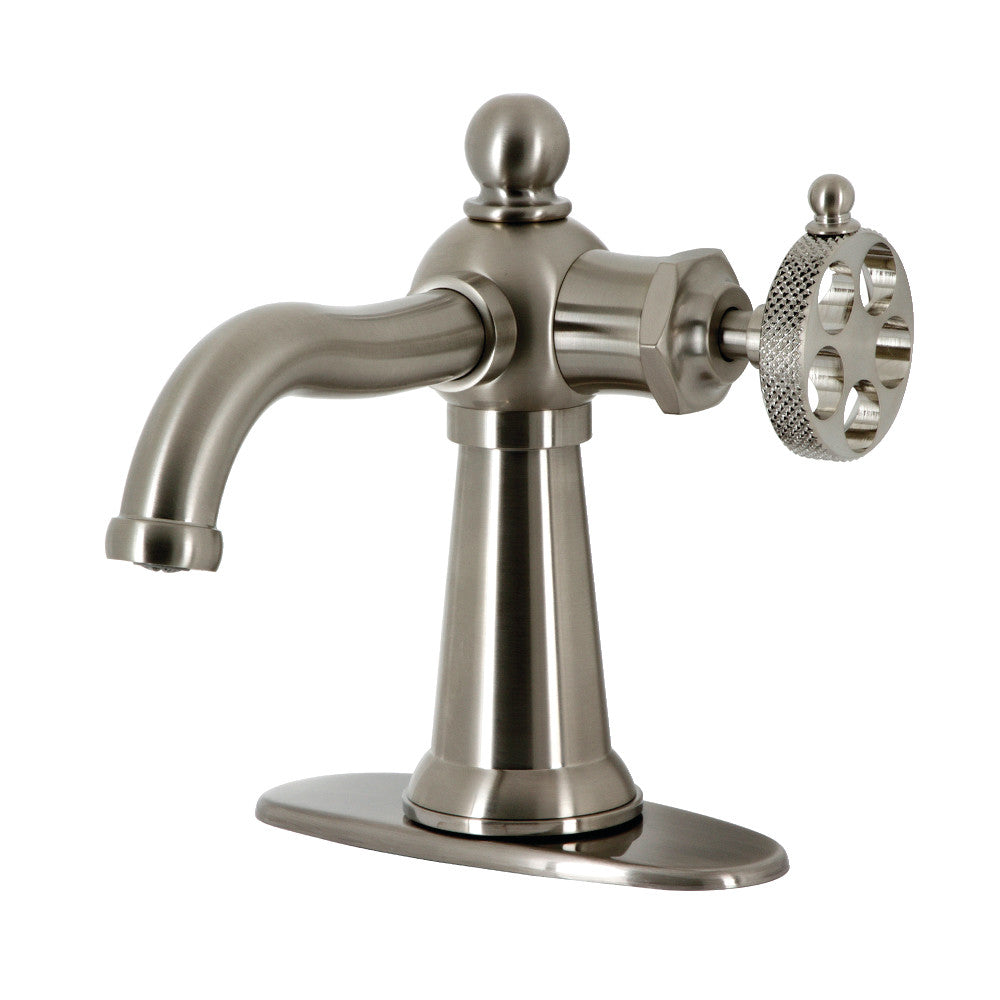 Webb Single-Handle Bathroom Faucet with Deck Plate and Push Pop-Up